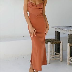 Burnt Orange Midi Dress